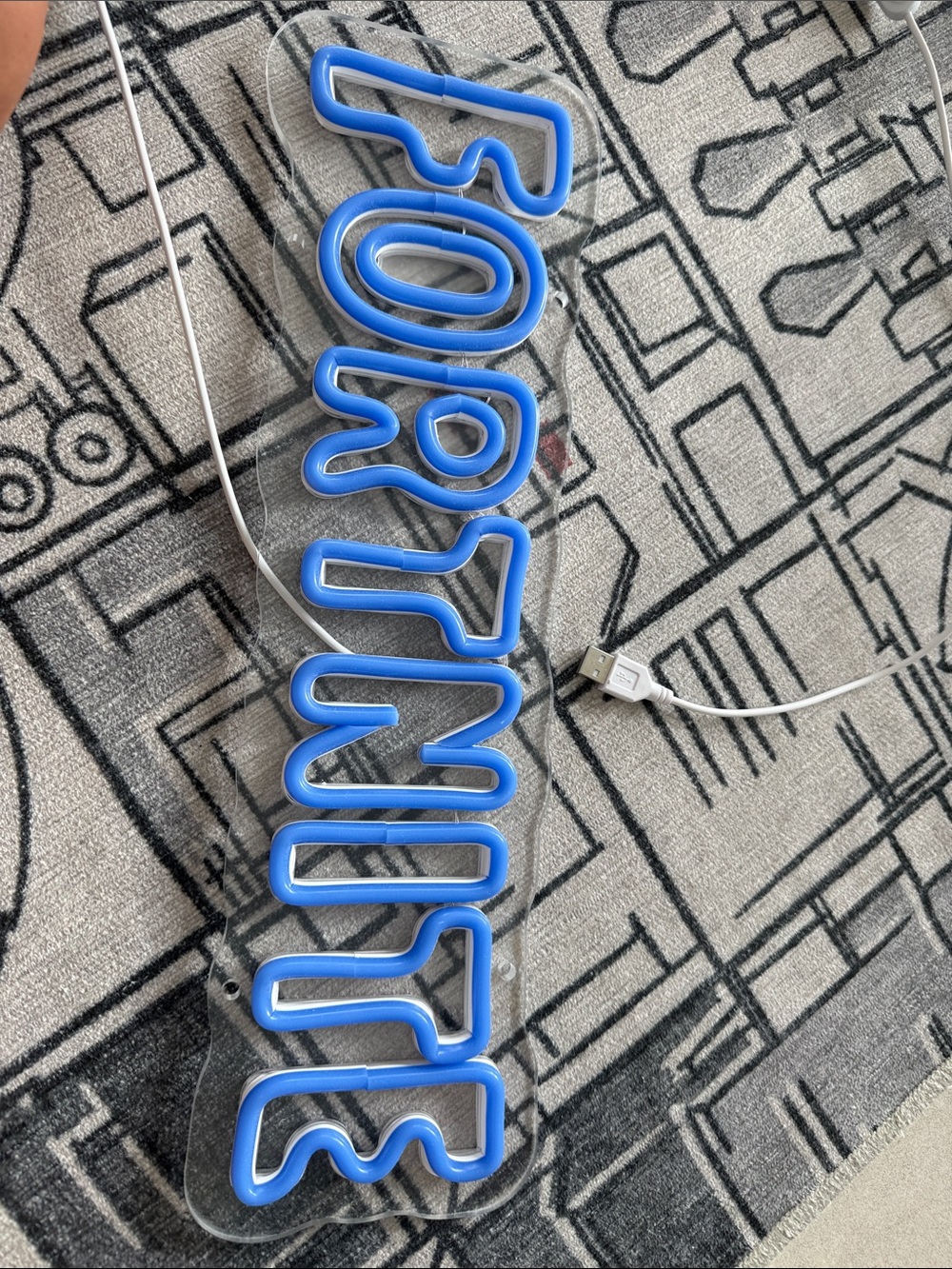 Blue "FORTNITE" Neon Wall Sign